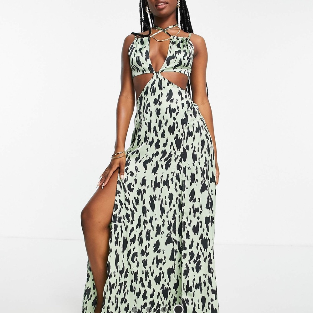 Stylish Green and Black Women's Dress